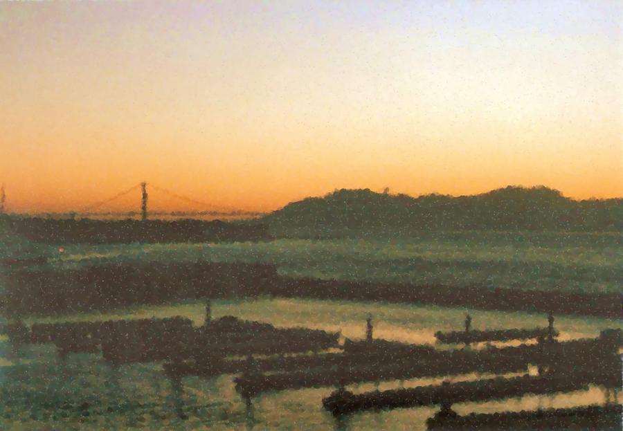 The Fishermans Wharf View from Pier 39 in SF Paint Digital Art by Asbjorn Lonvig