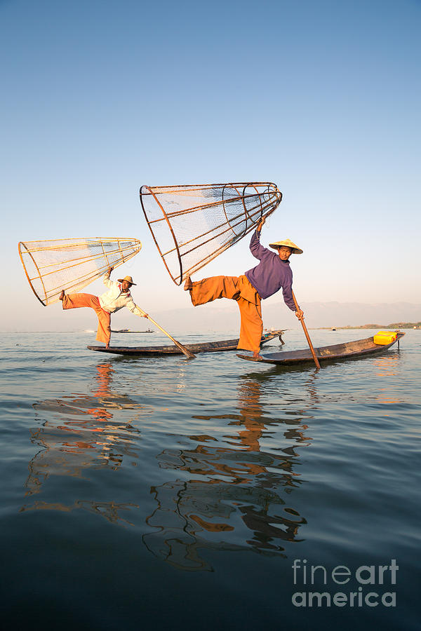 The fishermen - Inle Lake - Myanmar Photograph by Matteo Colombo