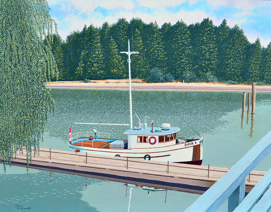 The converted fishing trawler Gulvik Painting by Gary Giacomelli