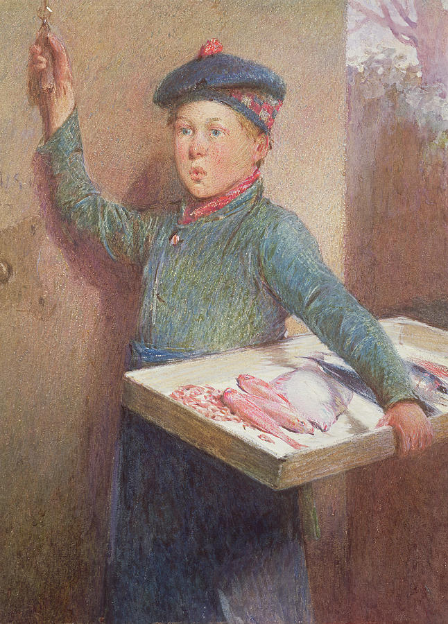 The Fishmongers Call Drawing by Henry Benjamin Roberts