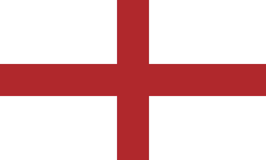 The Flag of England with a white background and red cross Drawing by Liangpv