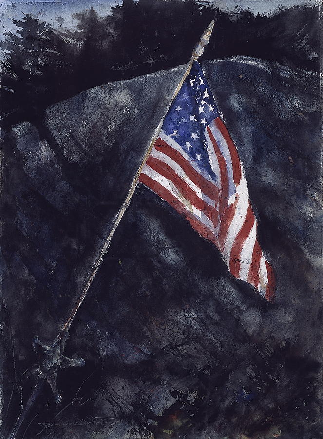 Edward Hopper Painting - The Flag by Stephen Hodecker