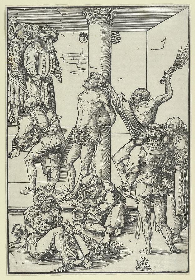 Cranach Drawing - The Flagellation, From The Passion by Lucas Cranach the Elder