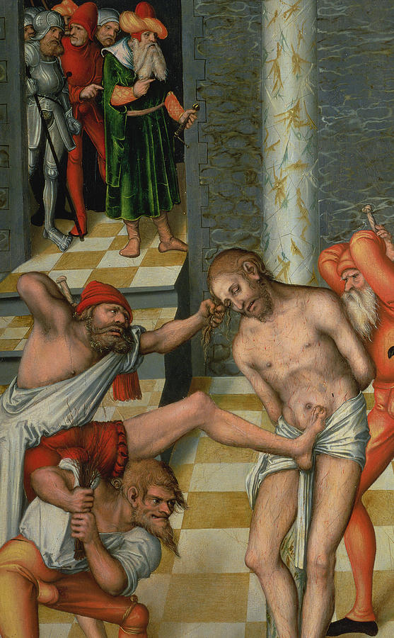 Up Movie Painting - The Flagellation of Christ by Lucas Cranach