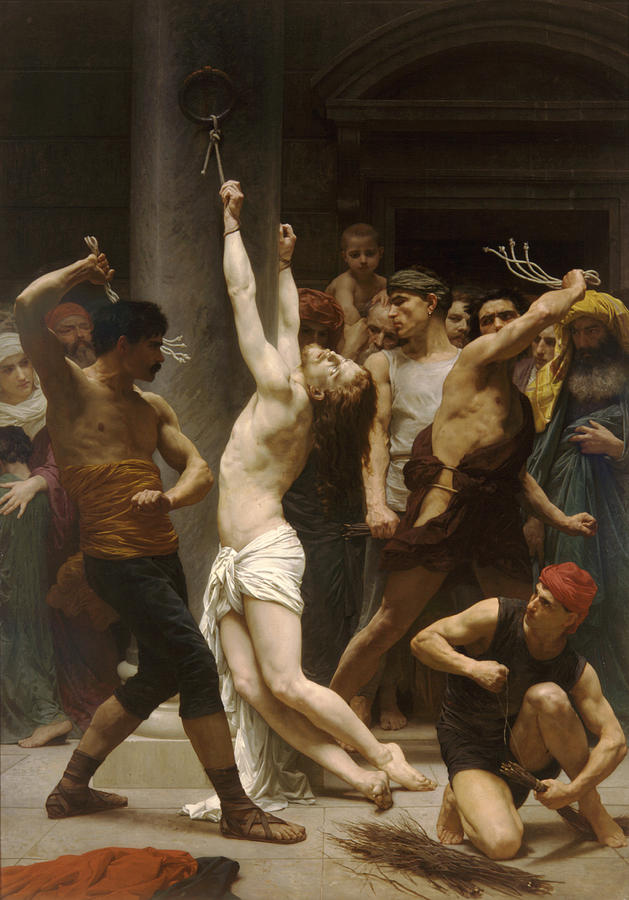 Vintage Digital Art - The Flagellation of Our Lord Jesus Christ by William Bouguereau