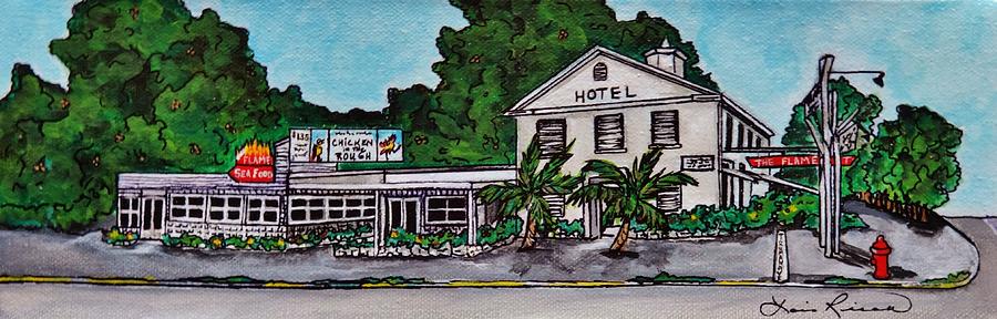 Restaurants Painting - The Flame Restaurant by Lois Rivera