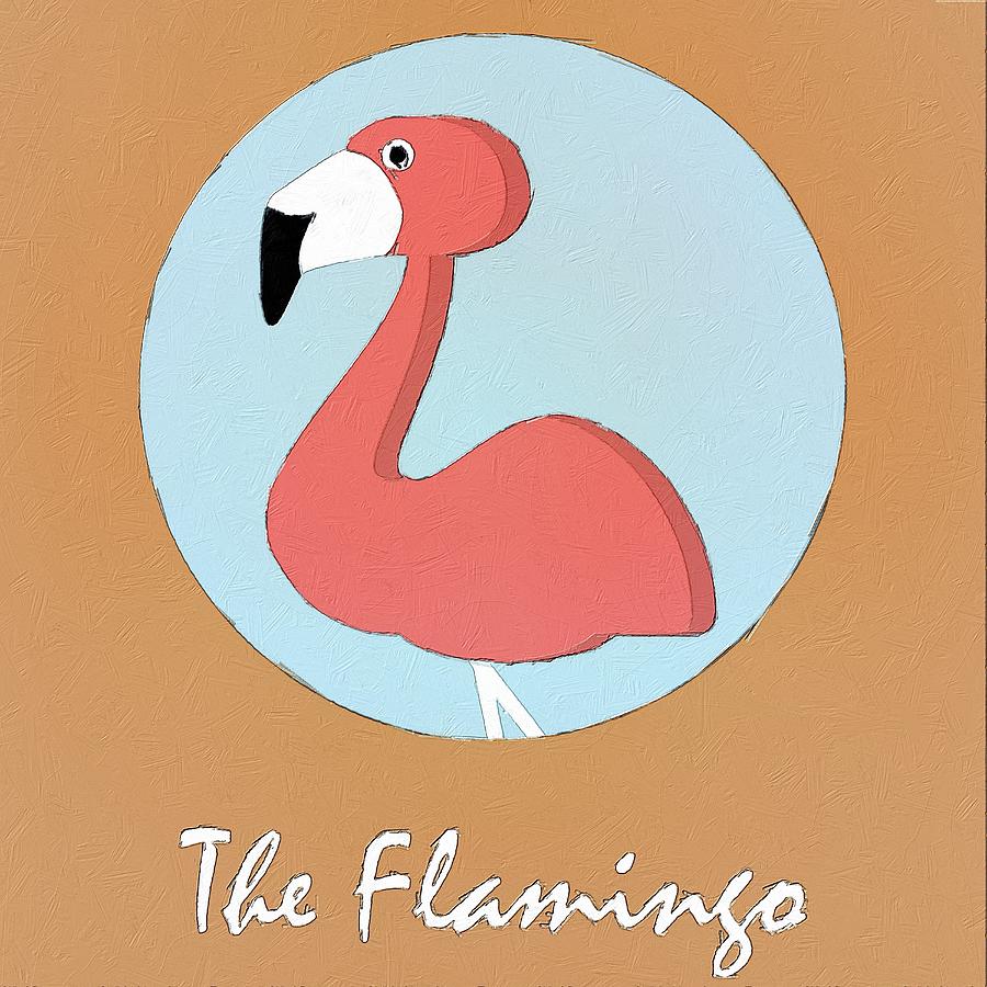 The Flamingo Cute Portrait Painting by Florian Rodarte