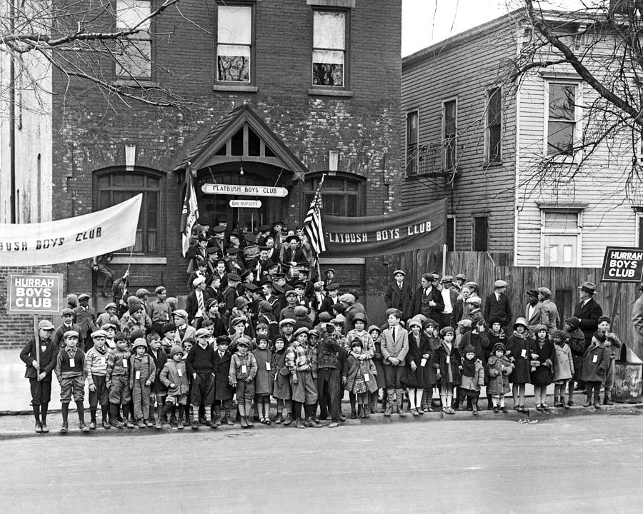 New York City Photograph - The Flatbush Boys Club  by Underwood Archives