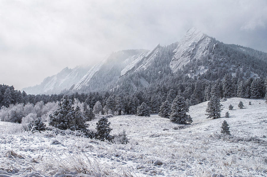 The Flatirons - Winter Photograph by Aaron Spong
