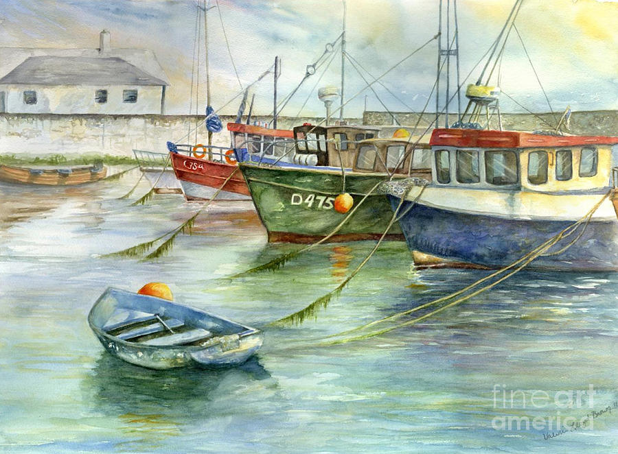 The Fleet is in at Dingle Painting by Valerie Lloyd - Pixels