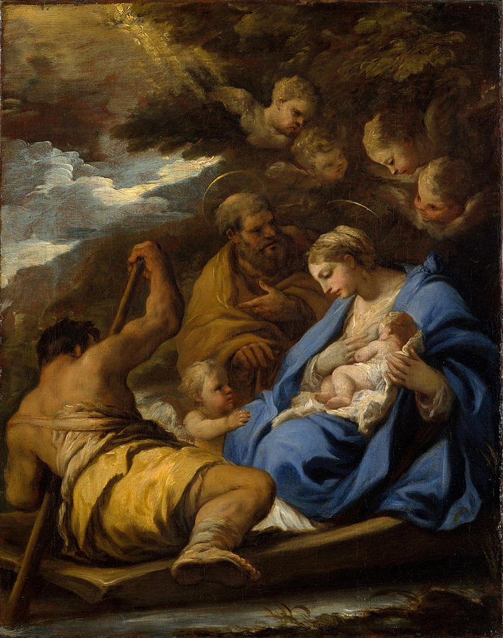 Luca Giordano Painting - The Flight into Egypt by Luca Giordano