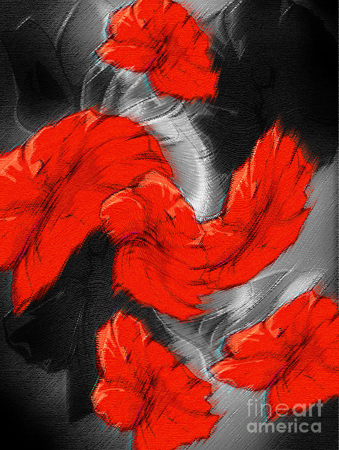 Red Black Grey A Flow Digital Art by Gayle Price Thomas