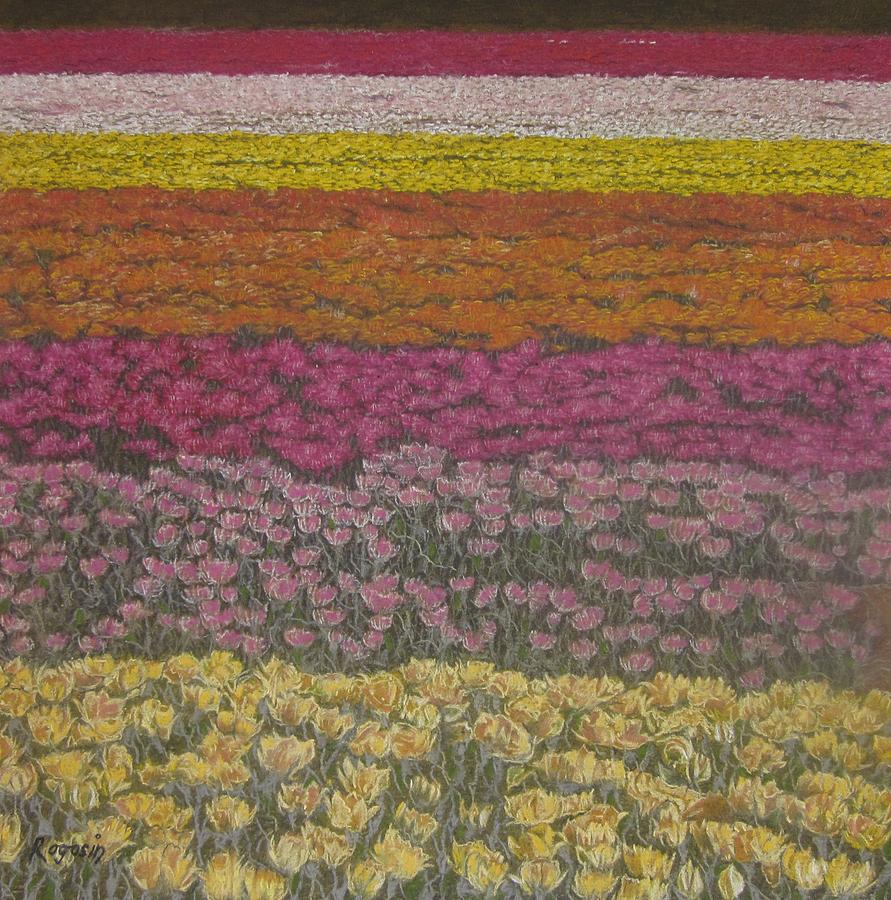 Flower Painting - The Flower Field by Harvey Rogosin