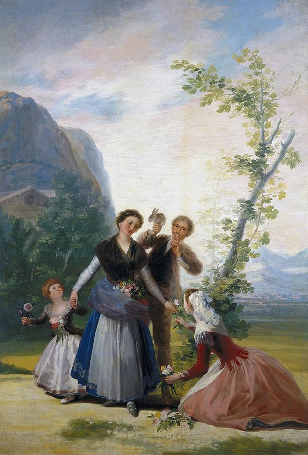 Francisco Goya Painting - The Flower Girls - Spring by Francisco Goya