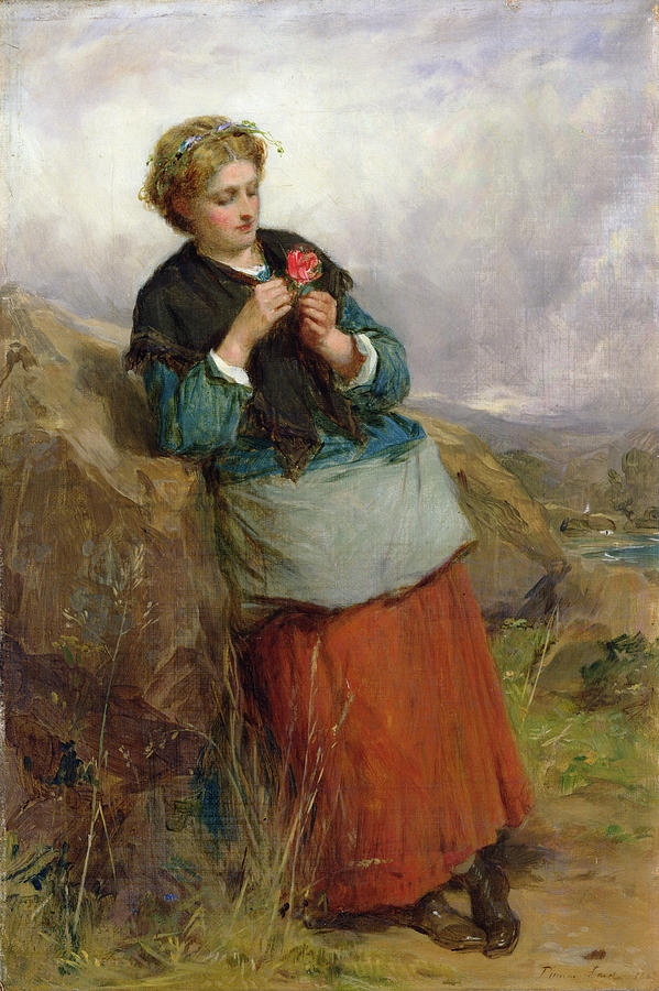 Jessie Photograph - The Flower Of Dunblane, 1867 Oil On Canvas by Thomas Faed