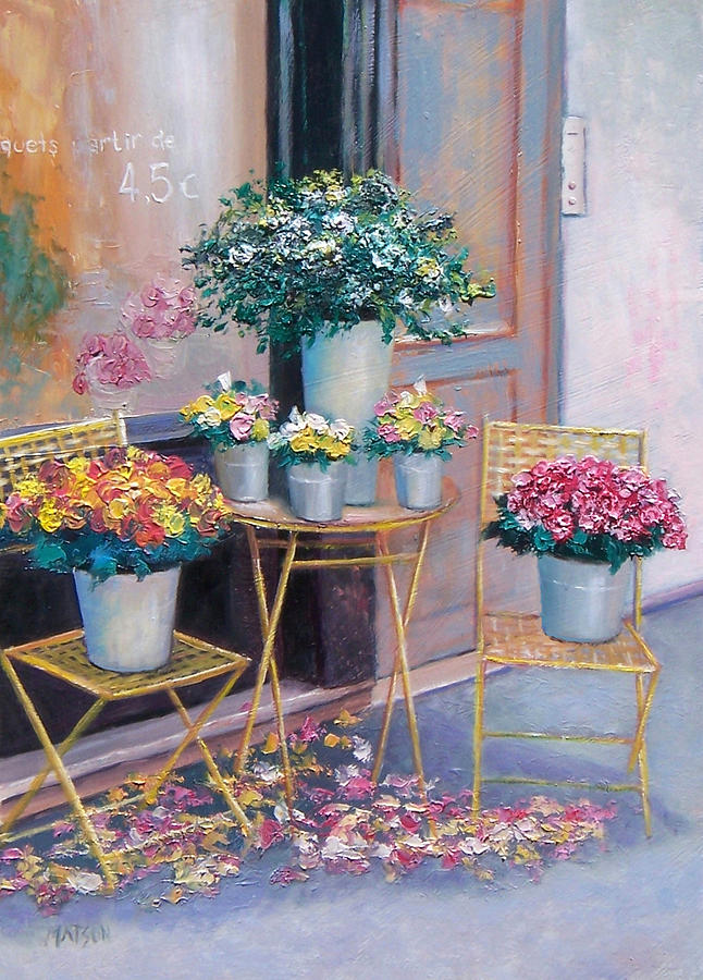 Paris Painting - The Flower Shop Paris by Jan Matson
