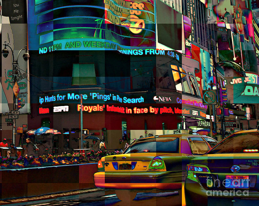 The Fluidity of Light - Times Square Photograph by Miriam Danar