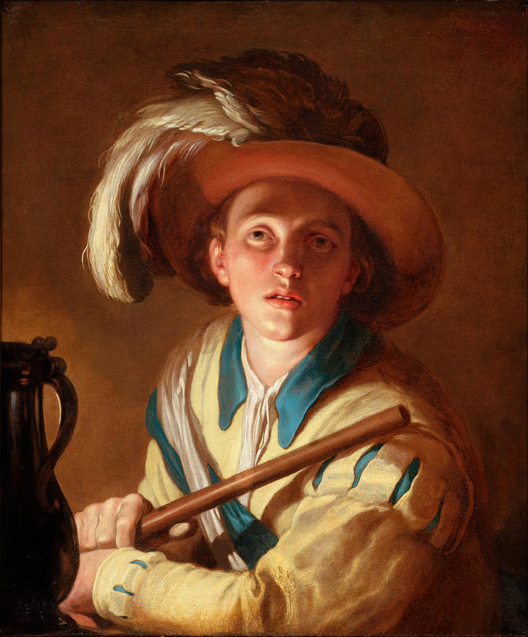 The flute player Painting by Abraham Bloemaert