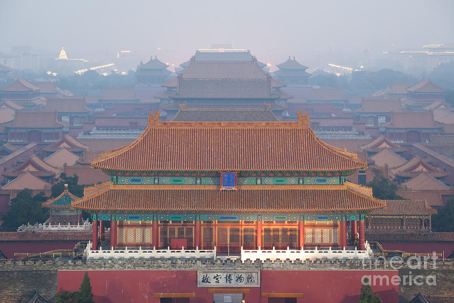 The forbidden city at dusk in Beijing Photograph by Matteo Colombo