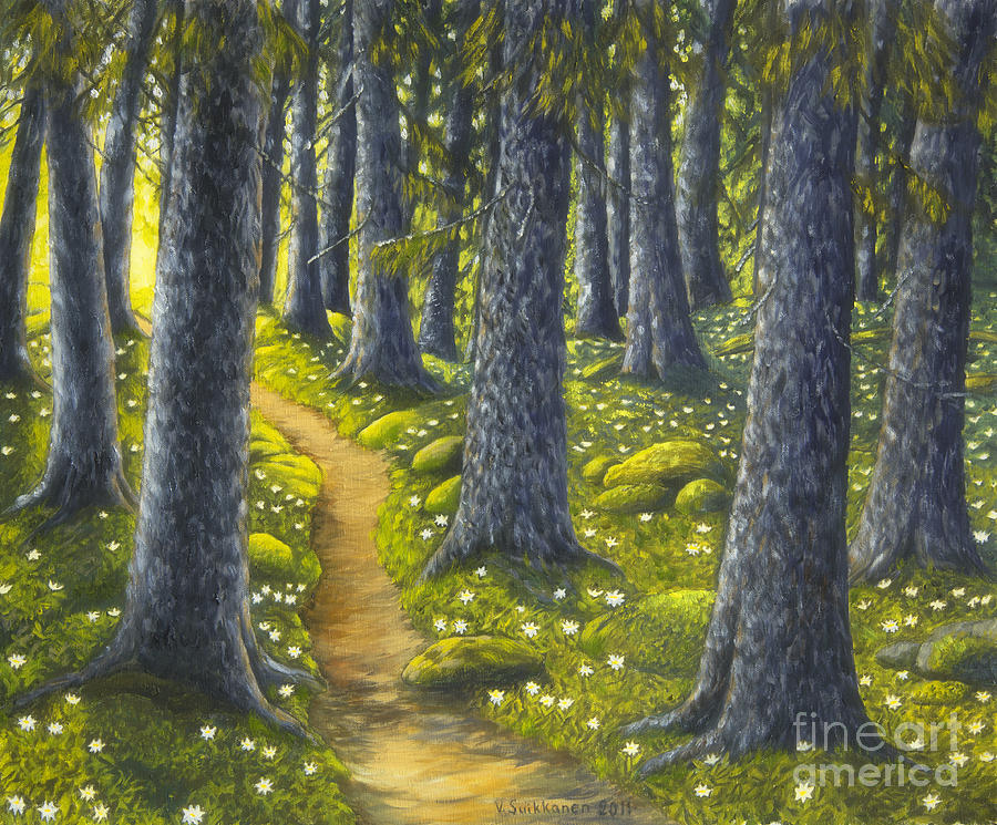 Nature Painting - The forest path by Veikko Suikkanen