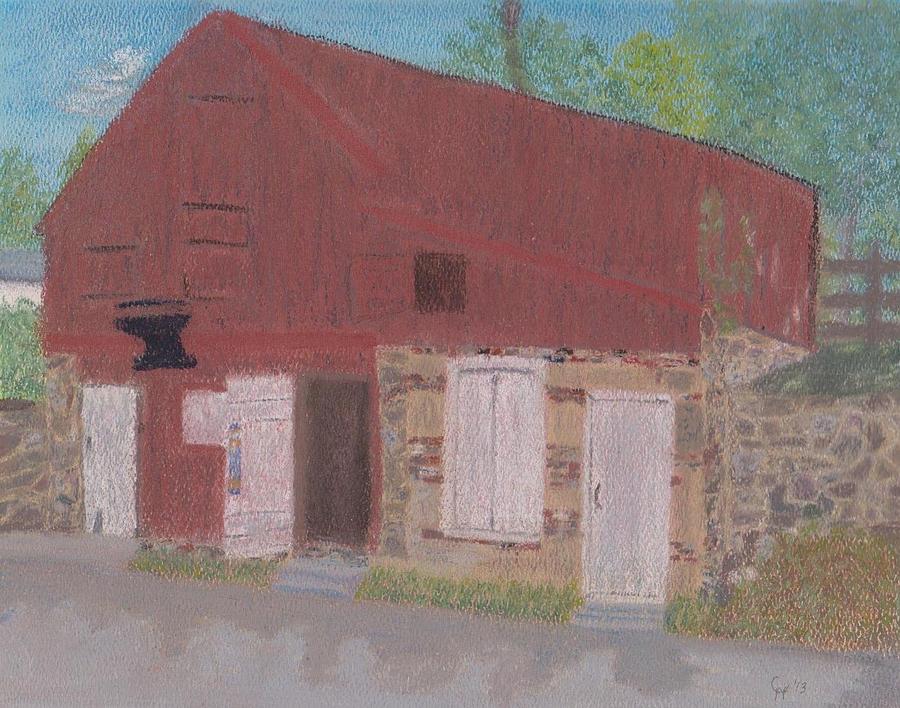 Horse Drawing - The Forge Waterford VA by Cathy Pierce Payne
