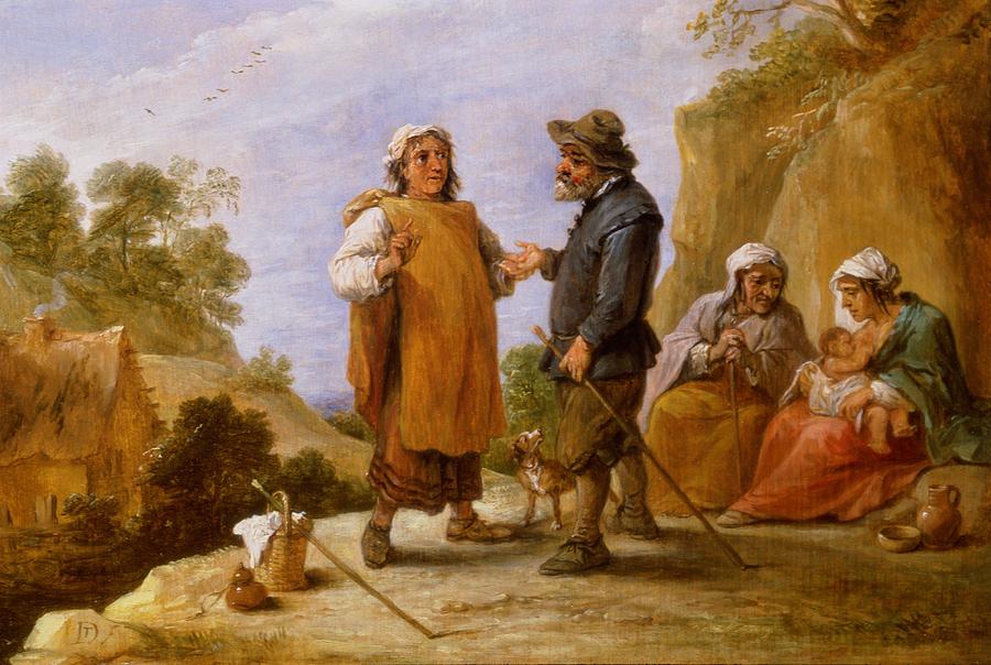 Basket Photograph - The Fortune Teller by David the Younger Teniers
