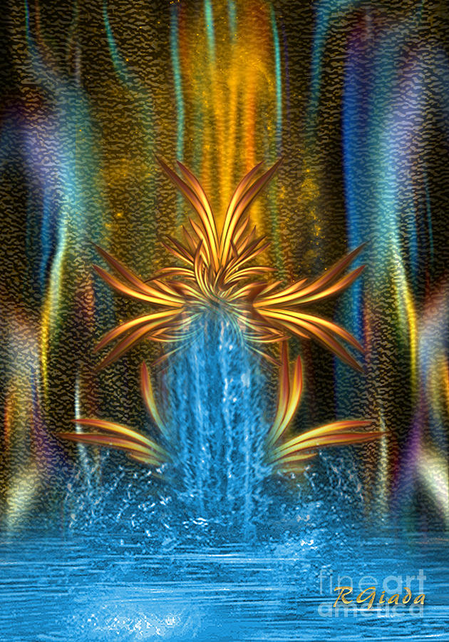 The Fountain of Life - abstract spritual art by Giada Rossi Digital Art by Giada Rossi