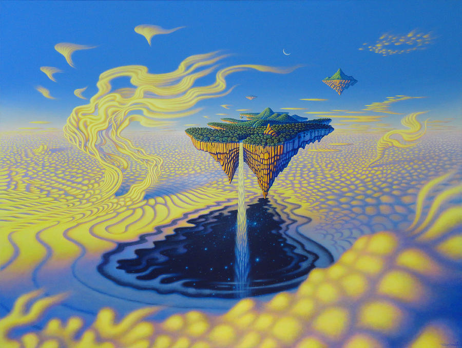 Floating Island Painting - The Fountain of Living Waters and the Depths of Love by Tuco Amalfi