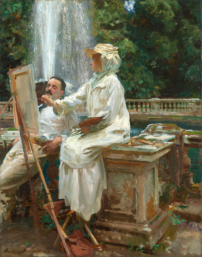 The Fountain. Villa Torlonia. Frascati. Italy  Painting by John Singer Sargent