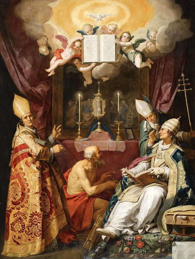 The Four Fathers of the Latin Church Painting by Abraham Bloemaert