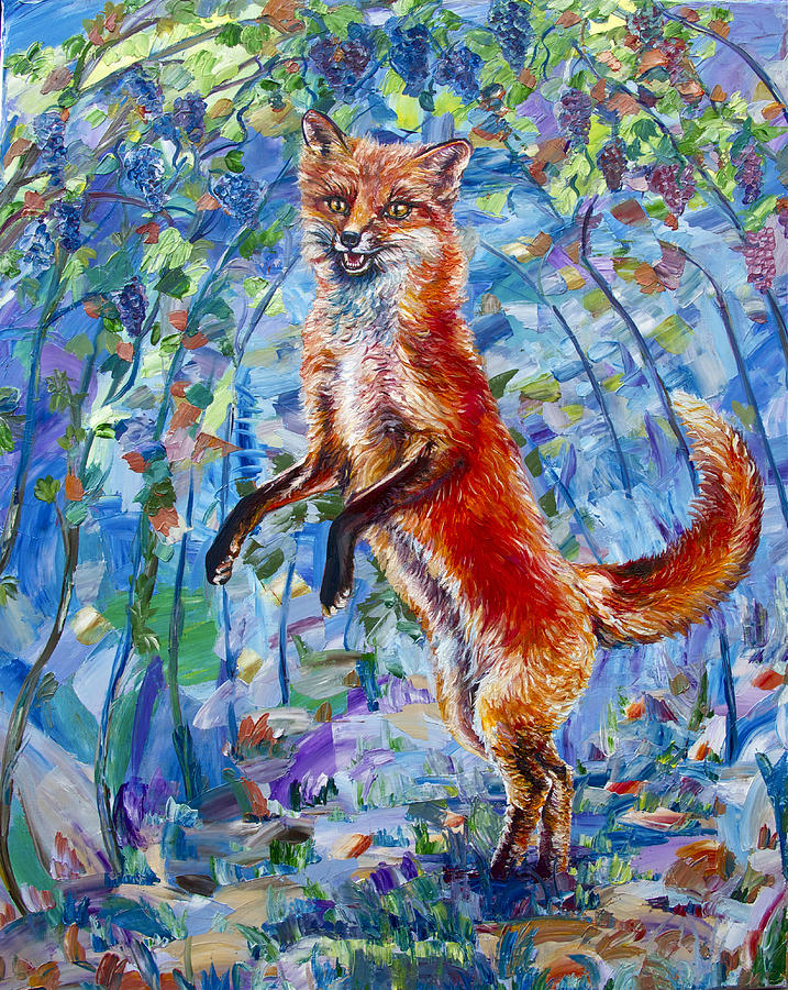 The Fox And The Grapes  Painting by Yelena Rubin