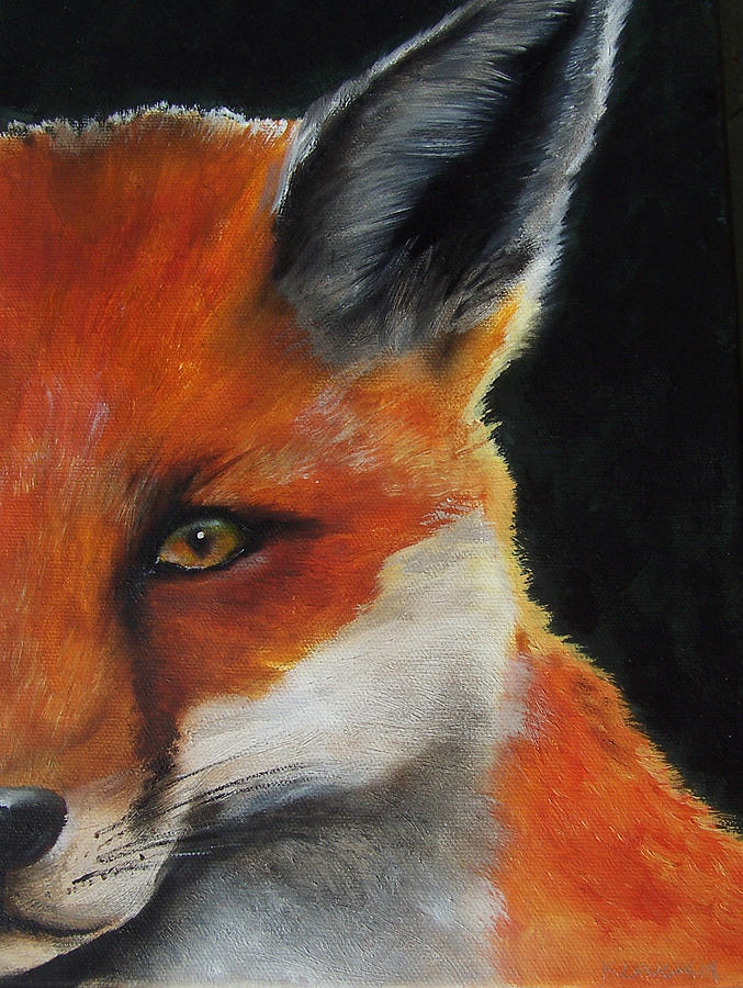 The Fox Painting by Kathy Laughlin | Pixels