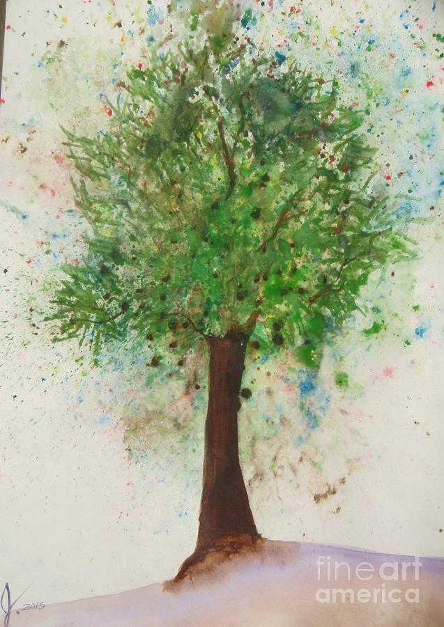 Tree Painting - The Freckle Tree by Jennifer Gerlach