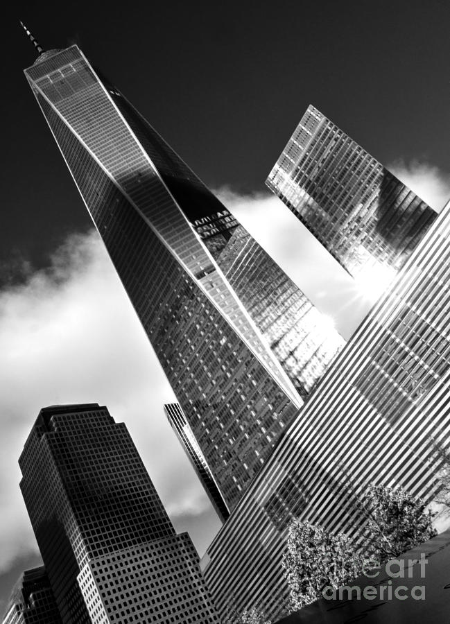 The Freedom Tower Flies - Black and White Photograph by James Aiken