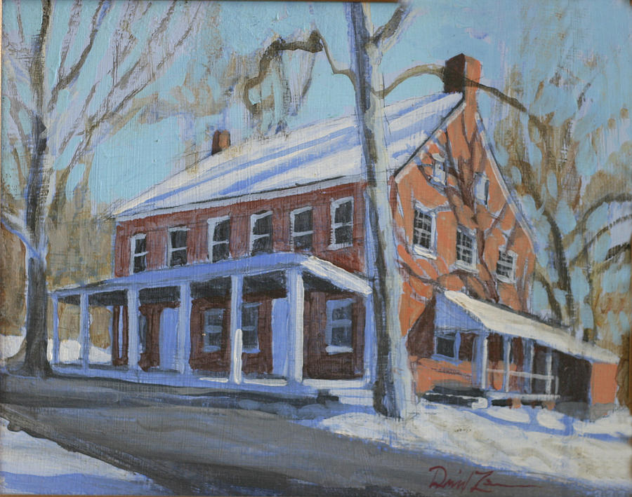 Christmas Painting - The Friend Meeting House by David Zimmerman