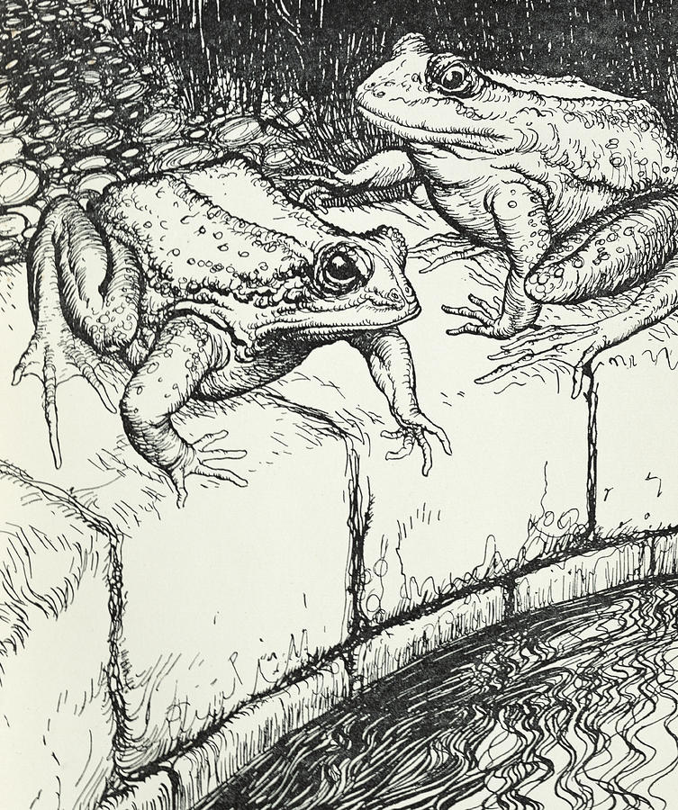 The Frogs and the Well Painting by Arthur Rackham