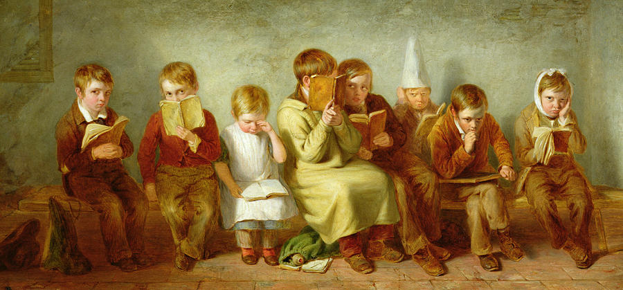 Dunce's Cap Photograph - The Frown, 1842 Oil On Panel Pair Of 6131 by Thomas Webster