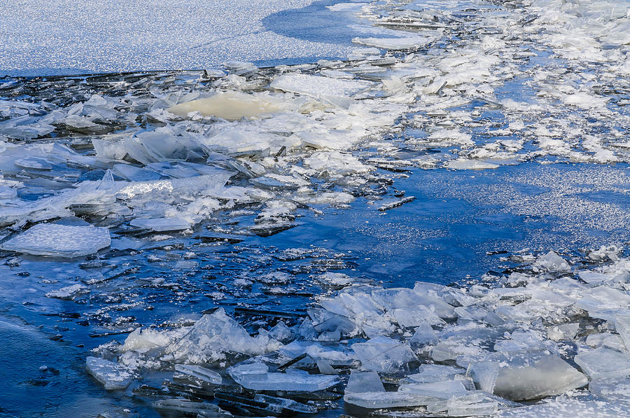 Winter Photograph - The frozen Dnieper River - Detail by Alain De Maximy