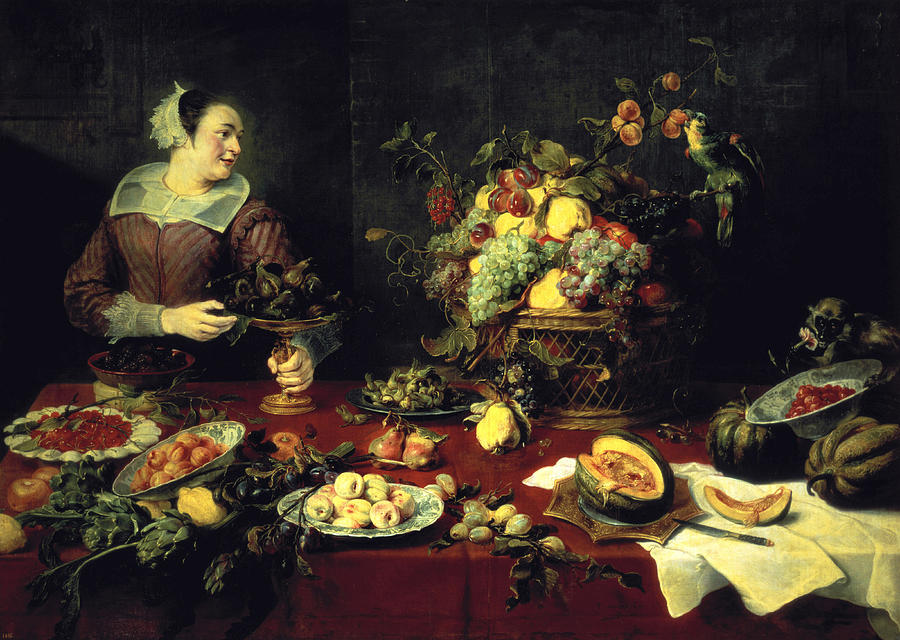 Artichoke Photograph - The Fruit Bowl Oil On Canvas by Frans Snyders or Snijders