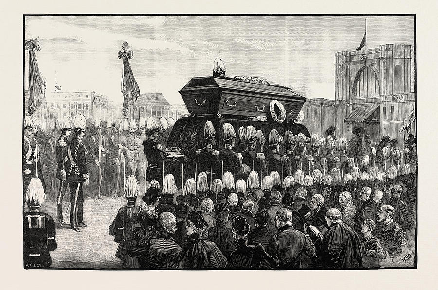 Transportation Drawing - The Funeral Of Count Moltke Procession To The Lehrter by German School