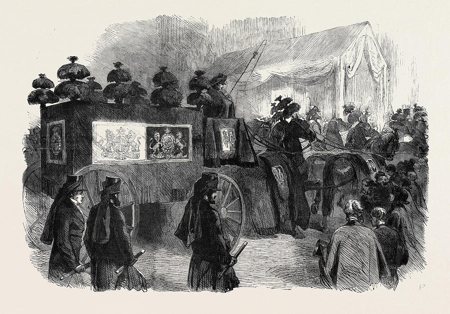 Vintage Drawing - The Funeral Of His Late Royal Highness The Prince Consort by English School