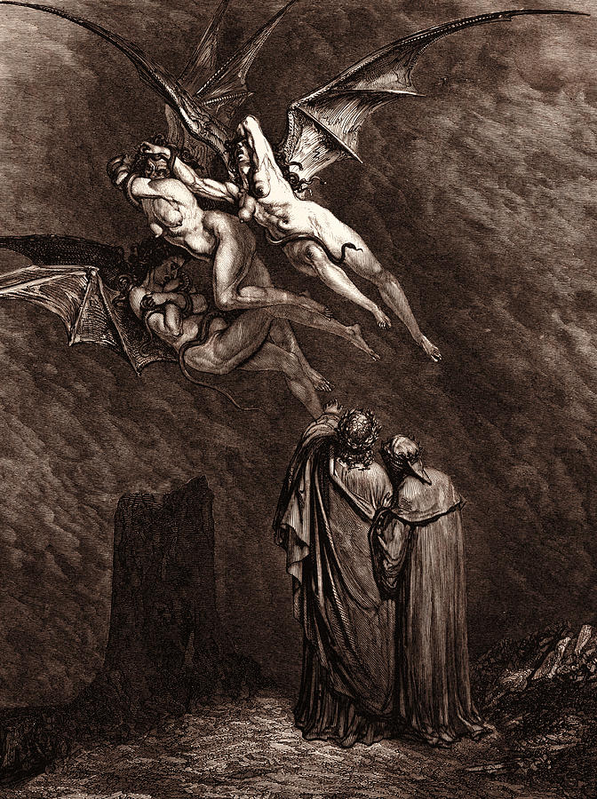 The Furies Before The Gates Of Dis Drawing by Litz Collection