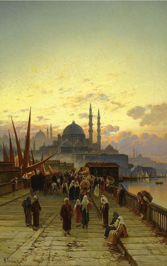 The Galata Bridge Constantinople Painting by Celestial Images