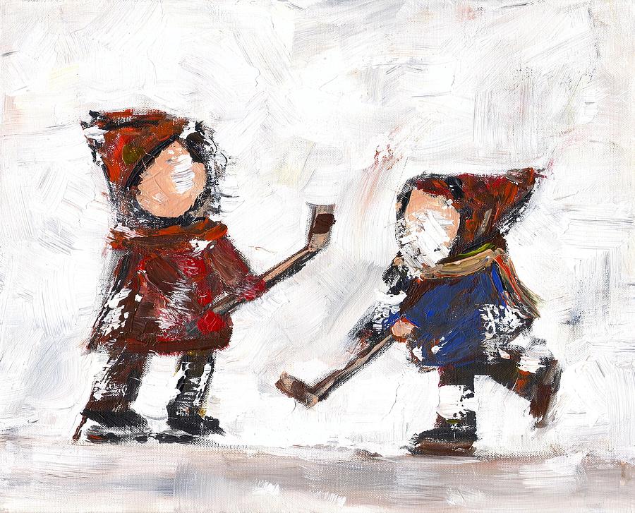 Hockey Painting - The Game by David Dossett