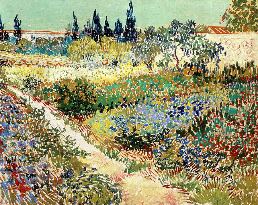 Flower Painting - The Garden At Arles, 1888 by Vincent van Gogh