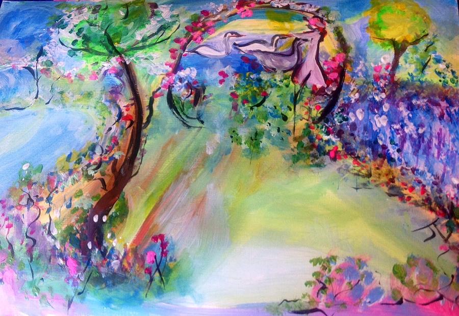 Nature Painting - The garden grew more beautiful as did she by Judith Desrosiers