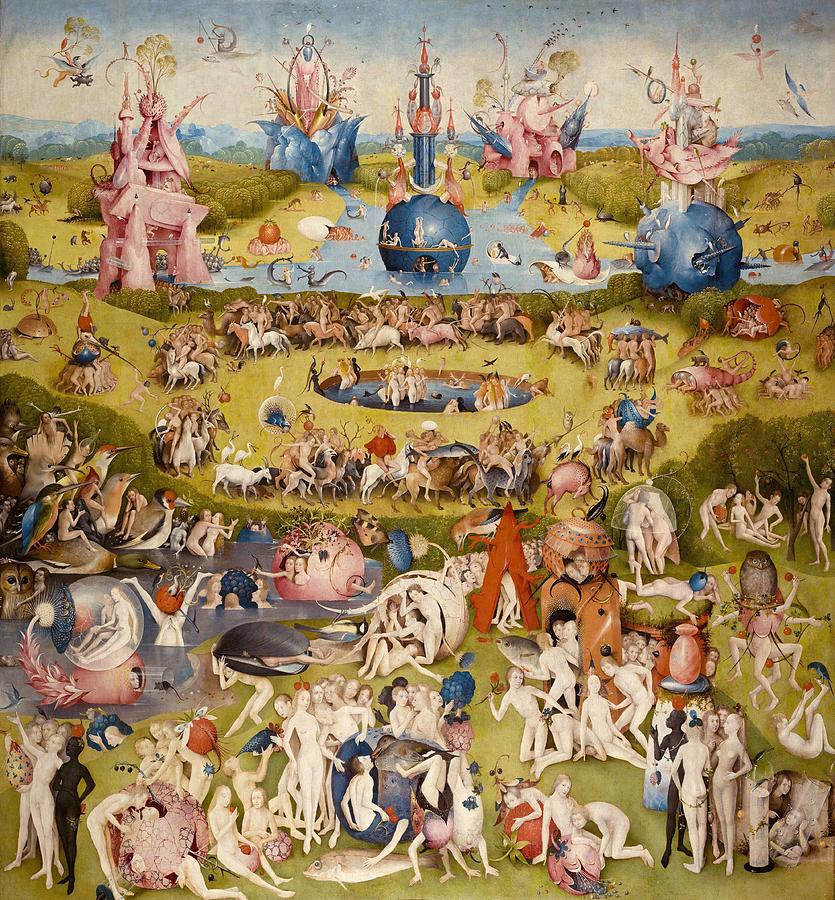 The Garden of Earthly Delights - central panel Painting by Hieronymus Bosch