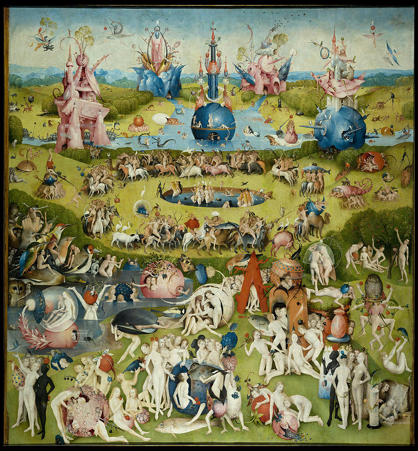 The Garden of Earthly Delights. Central Panel Painting by Hieronymus Bosch