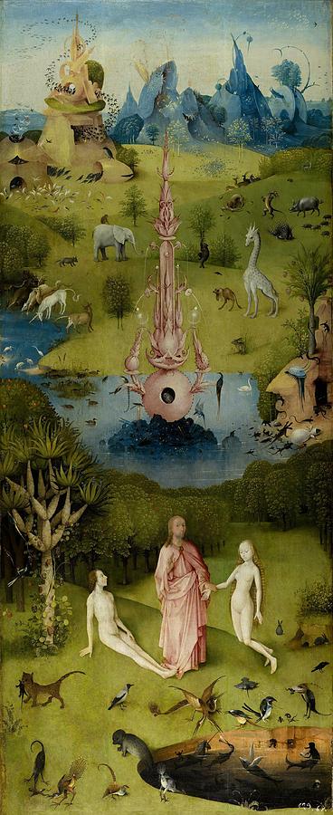 The Garden Of Earthly Delights Left Panel Painting by Hieronymus Bosch