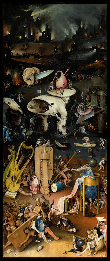 The Garden of Earthly Delights. Right Panel Painting by Hieronymus Bosch